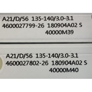 KIT DE LEDS PARA TV JVC ( 3 PZ ) / NUMERO DE PARTE 30339007037 / LED39D07B-ZC23AG-02 / 4600027802-26 / 180904A02 S / 40000M40 / PANEL V400HJ6-PE REV.C3 / MODELO LT-40MAT588